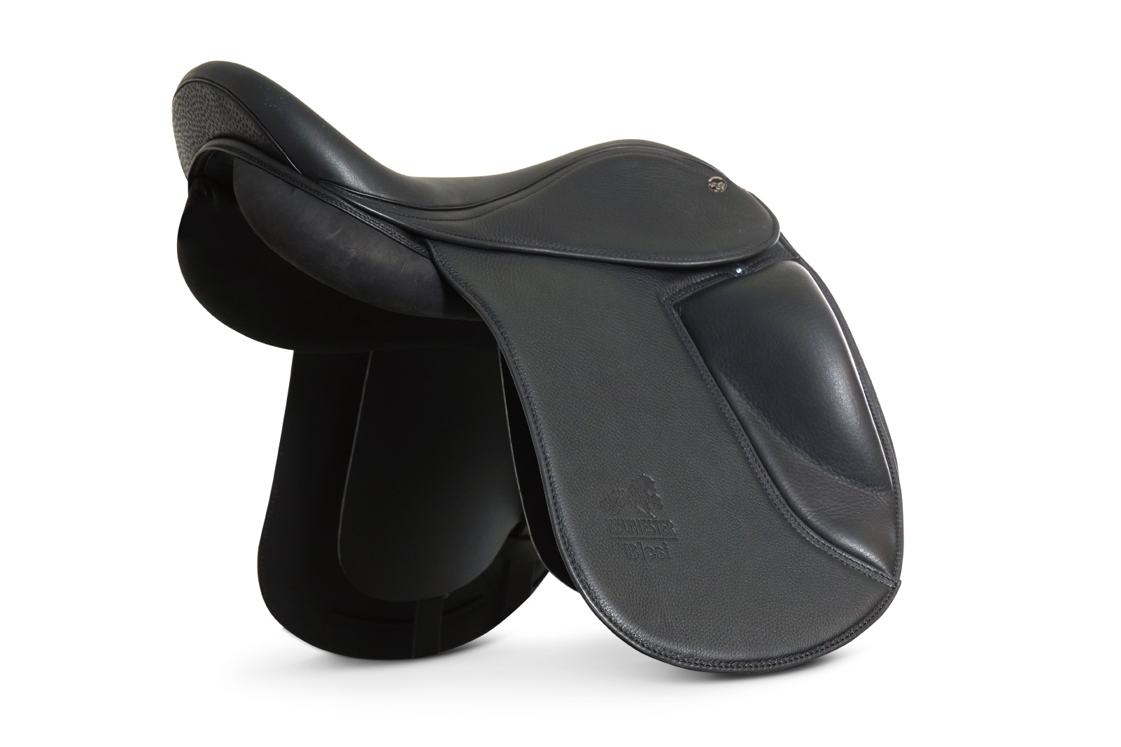 Blesi, brand new saddle from L on an boom Tølthester